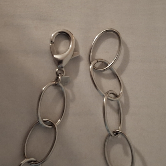 Milor Stainless Steel Flat Double Oval And Circle Chain Women's Necklace - Picture 3 of 6